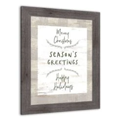 Gray Buffalo Check Holiday Phrases Print In Western Gray Frame -Northlight Shop D662570S 2