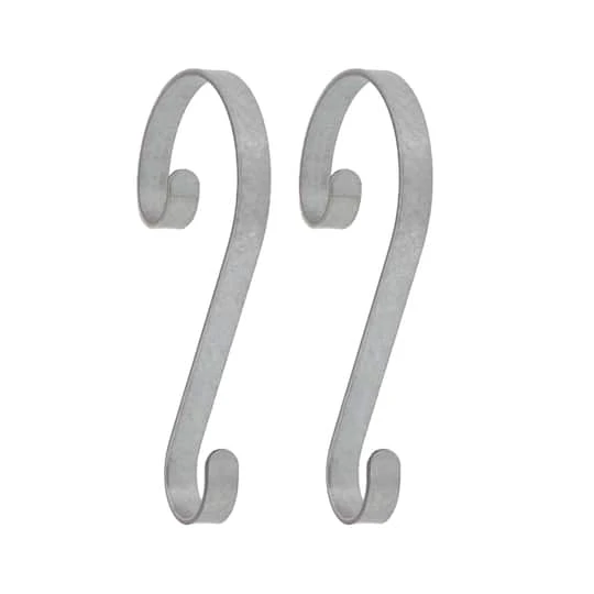 Haute Decor Stocking Scrolls® Real Galvanized Stocking Holders, 2ct. 3 Haute Decor Stocking Scrolls® Real Galvanized Stocking Holders, 2ct.