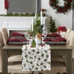 DII® 72" Holly Heritage Table Runner -Northlight Shop D666776S 3