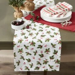 DII® 72" Holly Heritage Table Runner -Northlight Shop D666776S 4