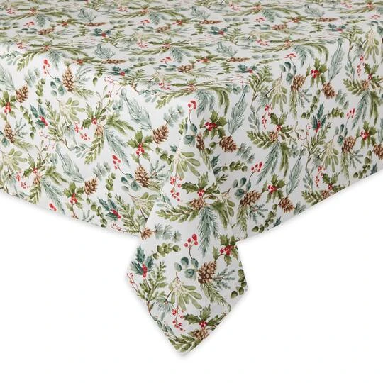 DII® 104" Heritage Holiday Sprigs Printed Tablecloth 5 DII® 104" Heritage Holiday Sprigs Printed Tablecloth - Image 3