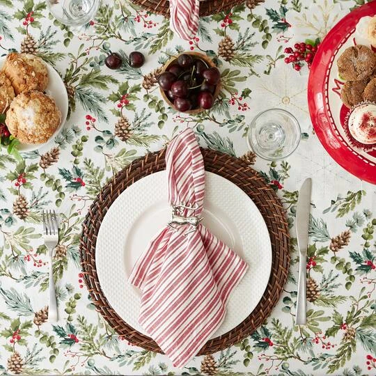 DII® 104" Heritage Holiday Sprigs Printed Tablecloth 11 DII® 104" Heritage Holiday Sprigs Printed Tablecloth - Image 9