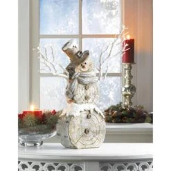 18" Snowman Statue With Twig Lights 10 18" Snowman Statue With Twig Lights -Northlight Shop D670421S 2