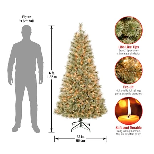 6ft. Pre-Lit Arcadia Cashmere Pine Artificial Christmas Tree, Clear Lights 7 6ft. Pre-Lit Arcadia Cashmere Pine Artificial Christmas Tree, Clear Lights - Image 5