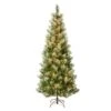7.5ft. Pre-Lit Charleston Pine Slim Artificial Christmas Tree, Clear Lights -Northlight Shop D671910S 1