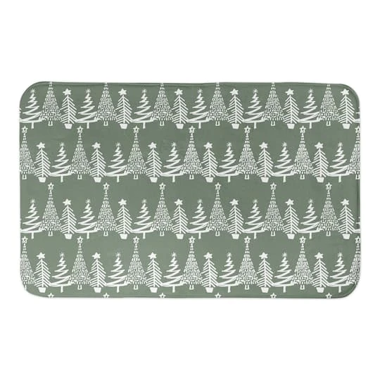 Sage Christmas Tree Pattern Bath Mat 3 Sage Christmas Tree Pattern Bath Mat