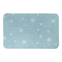 Blue Snowflake Pattern Bath Mat