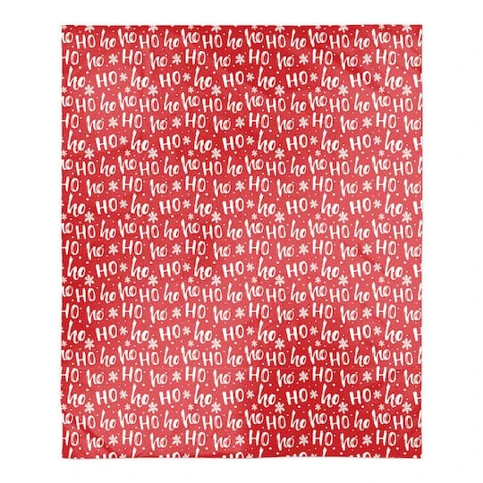 Ho Ho Ho Pattern Sherpa Fleece Blanket 3 Ho Ho Ho Pattern Sherpa Fleece Blanket