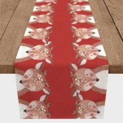 72'' Reindeer Pals Cotton Twill Runner