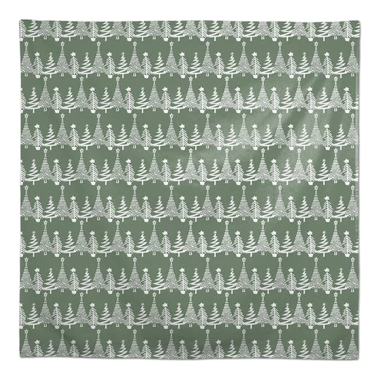 58'' Sage Christmas Tree Pattern Tablecloth 3 58'' Sage Christmas Tree Pattern Tablecloth