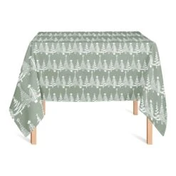 58'' Sage Christmas Tree Pattern Tablecloth 7 58'' Sage Christmas Tree Pattern Tablecloth -Northlight Shop D673283S 2