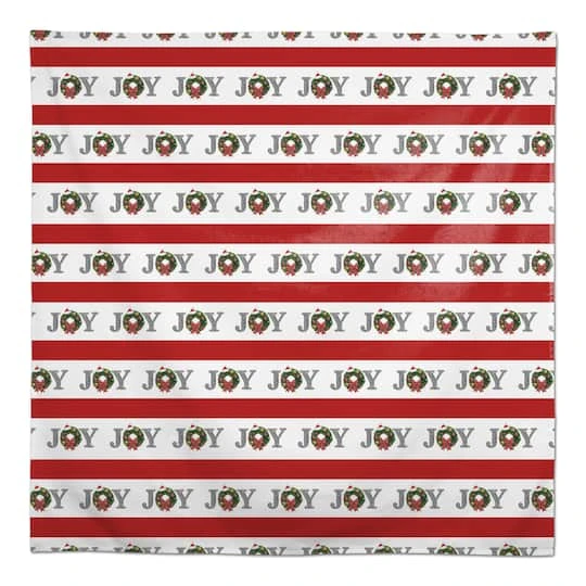 58'' Joy Wreath Stripes Tablecloth 4 58'' Joy Wreath Stripes Tablecloth - Image 2