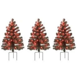 3ct. Pre-Lit Alexa Enabled Pathway Artificial Christmas Tree Set -Northlight Shop D674164S 2