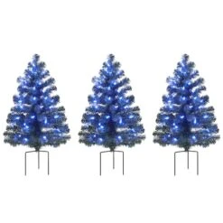 3ct. Pre-Lit Alexa Enabled Pathway Artificial Christmas Tree Set -Northlight Shop D674164S 4