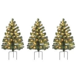 3ct. Pre-Lit Alexa Enabled Pathway Artificial Christmas Tree Set -Northlight Shop D674164S 6