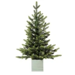 2.5ft. Unlit Fraser Fir Artificial Christmas Tree In Wooden Pot -Northlight Shop D674175S 1 1