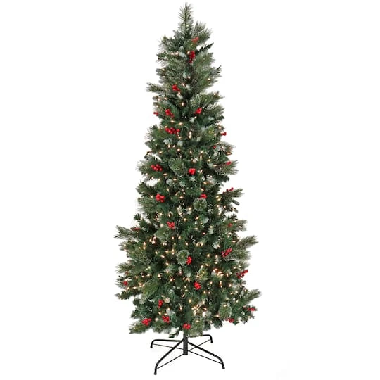9ft. Pre-lit Artificial Meadowlark Pencil Hinged Tree, Clear Lights 4 9ft. Pre-lit Artificial Meadowlark Pencil Hinged Tree, Clear Lights - Image 2
