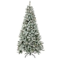 6.5ft. Pre-Lit Snowy Mixed Pine Artificial Christmas Tree, Multicolor Lights 8 6.5ft. Pre-Lit Snowy Mixed Pine Artificial Christmas Tree, Multicolor Lights -Northlight Shop D674390S 1 1