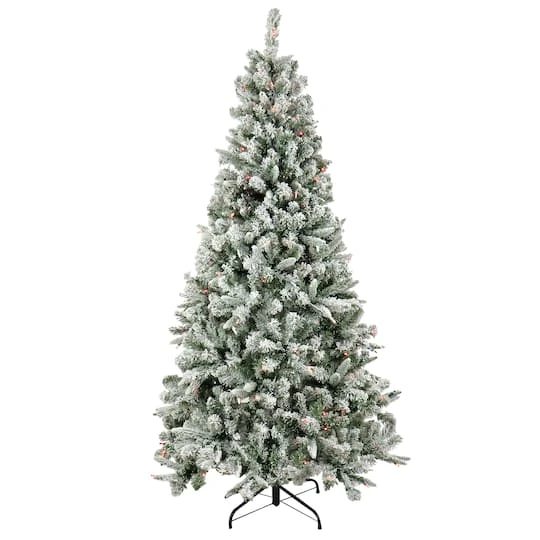 6.5ft. Pre-Lit Snowy Mixed Pine Artificial Christmas Tree, Multicolor Lights 4 6.5ft. Pre-Lit Snowy Mixed Pine Artificial Christmas Tree, Multicolor Lights - Image 2