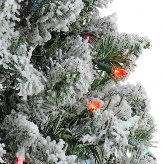 6.5ft. Pre-Lit Snowy Mixed Pine Artificial Christmas Tree, Multicolor Lights 6 6.5ft. Pre-Lit Snowy Mixed Pine Artificial Christmas Tree, Multicolor Lights - Image 4