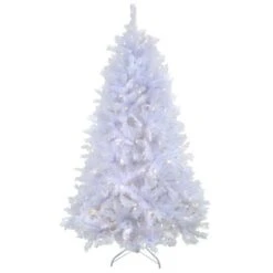 6.5ft. Pre-Lit White Artificial Christmas Tree, Dual Color® LED Lights