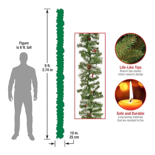 9ft. Evergreen & Cashmere Tips Garland 8 9ft. Evergreen & Cashmere Tips Garland - Image 6