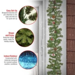 9ft. Evergreen & Cashmere Tips Garland 15 9ft. Evergreen & Cashmere Tips Garland -Northlight Shop D675906S 16
