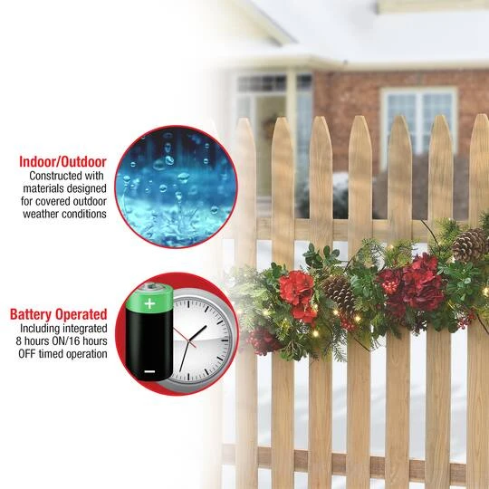 9ft. Decorated Vienna Waltz Garland With LED Lights 11 9ft. Decorated Vienna Waltz Garland With LED Lights - Image 9