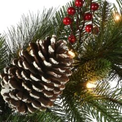 9ft. Bristle Berry Pine Garland With Battery Operated LED Lights 13 9ft. Bristle Berry Pine Garland With Battery Operated LED Lights -Northlight Shop D675938S 14