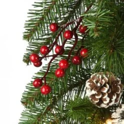 9ft. Bristle Berry Pine Garland With Battery Operated LED Lights 15 9ft. Bristle Berry Pine Garland With Battery Operated LED Lights -Northlight Shop D675938S 16