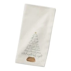 Silent Night Tree 10" X 10" Cotton Twill Napkin 8 Silent Night Tree 10" X 10" Cotton Twill Napkin -Northlight Shop D675966S 2