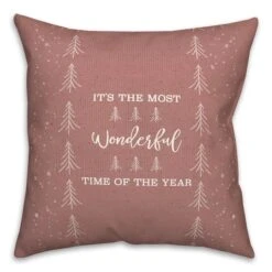 It's The Most Wonderful Time Of The Year Red 18" X 18" Indoor/Outdoor Pillow 6 It's The Most Wonderful Time Of The Year Red 18" X 18" Indoor/Outdoor Pillow -Northlight Shop D675974S 1 1