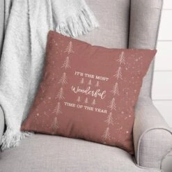 It's The Most Wonderful Time Of The Year Red 18" X 18" Indoor/Outdoor Pillow 7 It's The Most Wonderful Time Of The Year Red 18" X 18" Indoor/Outdoor Pillow -Northlight Shop D675974S 2