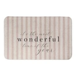 It's The Most Wonderful Time Of The Year Red Stripe 21" X 34" Bath Mat