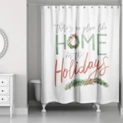 Home For The Holidays 71" X 74" Shower Curtain 7 Home For The Holidays 71" X 74" Shower Curtain -Northlight Shop D675988S 2