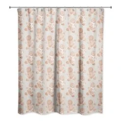 Gingerbread Man Pattern 71" X 74" Shower Curtain