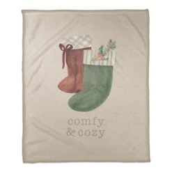 Comfy & Cozy Stockings Coral Fleece Blanket 7 Comfy & Cozy Stockings Coral Fleece Blanket -Northlight Shop D676056S 1 1