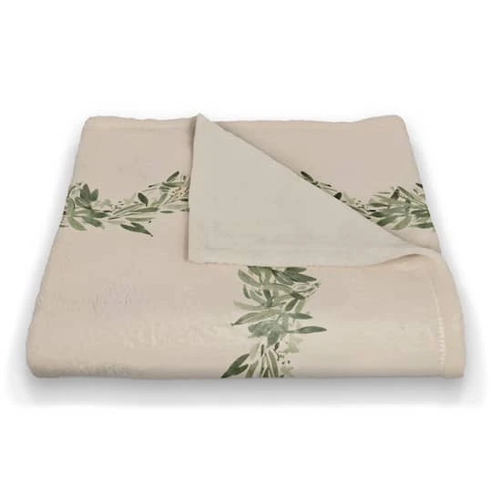 Garland Border & Christmas Tree Coral Fleece Blanket 5 Garland Border & Christmas Tree Coral Fleece Blanket - Image 3