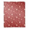 Red Winter Tree Pattern Coral Fleece Blanket -Northlight Shop D676060S 1