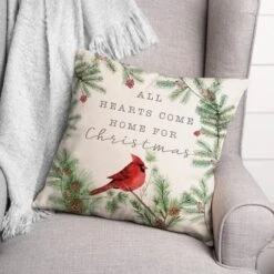 Hearts Come Home For Christmas Throw Pillow -Northlight Shop D676083S 2
