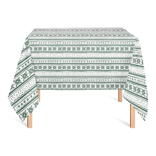 58" Green Pattern Tablecloth 5 58" Green Pattern Tablecloth - Image 3