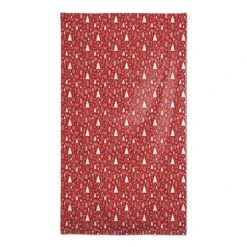 102" Red & White Winter Tree Pattern Tablecloth