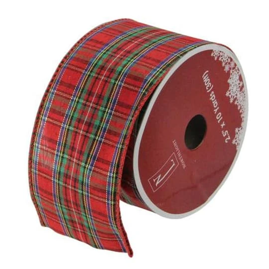 Northlight 2.5" X 10yd. Wired Plaid Christmas Craft Ribbon 3 Northlight 2.5" X 10yd. Wired Plaid Christmas Craft Ribbon