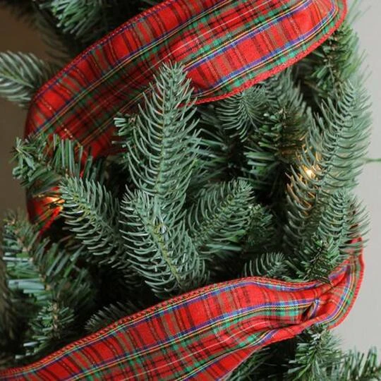 Northlight 2.5" X 10yd. Wired Plaid Christmas Craft Ribbon 5 Northlight 2.5" X 10yd. Wired Plaid Christmas Craft Ribbon - Image 3