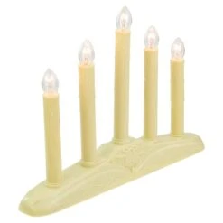 Northlight 14.5" Ivory 5-Lights Christmas Chandelier On Holly Berry & Bell Base Candle Lamp 11 Northlight 14.5" Ivory 5-Lights Christmas Chandelier On Holly Berry & Bell Base Candle Lamp -Northlight Shop D676185S 3