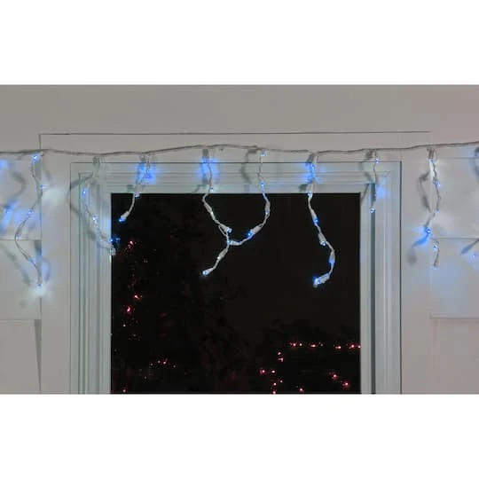 Northlight 100ct. LED Wide Angle Icicle Christmas Lights With White Wire Blue 11 Northlight 100ct. LED Wide Angle Icicle Christmas Lights With White Wire Blue - Image 9