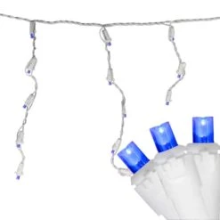 Northlight 100ct. LED Wide Angle Icicle Christmas Lights With White Wire Blue 16 Northlight 100ct. LED Wide Angle Icicle Christmas Lights With White Wire Blue -Northlight Shop D676189S 2