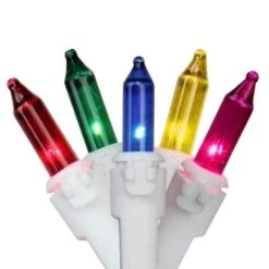 Northlight 100ct. Mini Icicle Christmas Light Set With White Wire Multicolored 12 Northlight 100ct. Mini Icicle Christmas Light Set With White Wire Multicolored -Northlight Shop D676190S 1