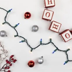 Northlight 100ct. Mini Christmas String Lights With Green Wire Blue/Clear -Northlight Shop D676192S 13