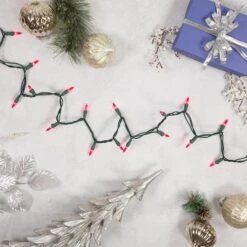 Northlight 100ct. Mini Christmas String Lights With Green Wire Pink 22 Northlight 100ct. Mini Christmas String Lights With Green Wire Pink -Northlight Shop D676205S 12